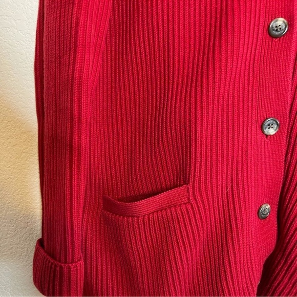 Lauren Ralph Lauren red grandpa cardigan - Picture 2 of 4